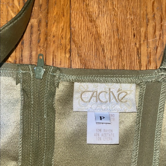Cache Olive Satin Top - Picture 2 of 2